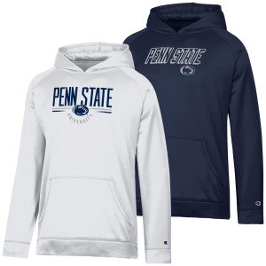 white and navy youth hooded performance sweatshirts Penn State